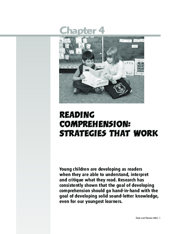 (PDF) Reading Comprehension: Strategies That Work