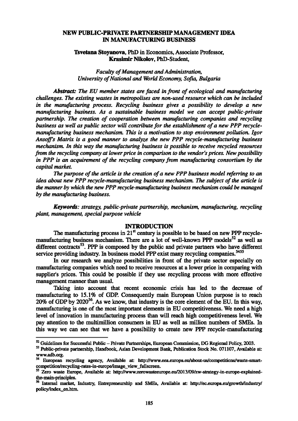 (PDF) New PPP management idea in manufacturing business