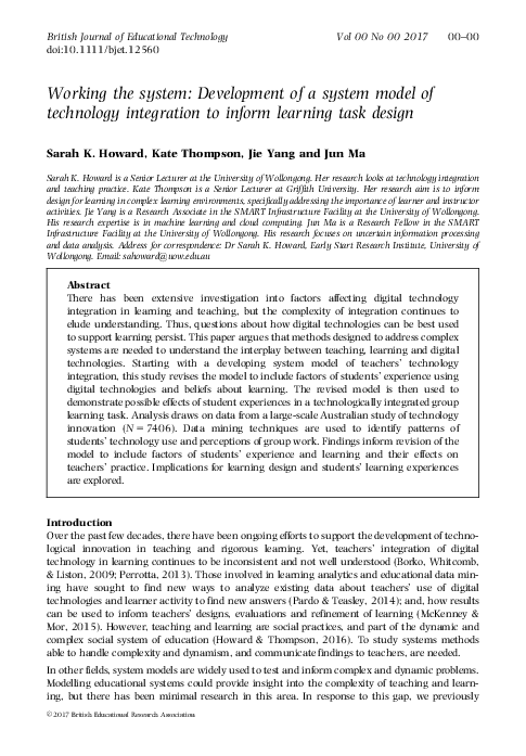 (PDF) Working the system: Development of a system model of technology ...