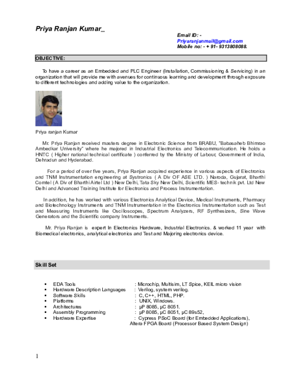 Doc Biodata Of Priya Ranjan Kumar Doc Priyaranjan Kumar Academia Edu