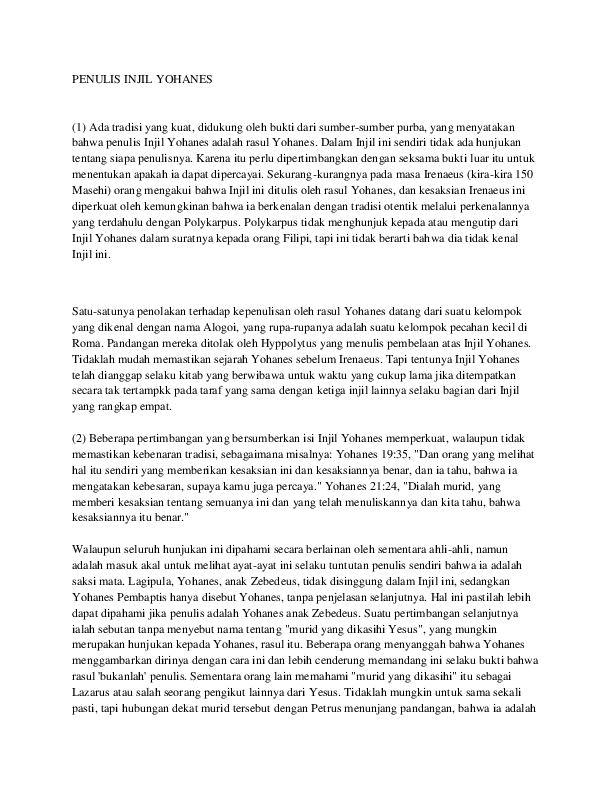 (DOC) Penulis Injil Yohanes Michael Perry Academia.edu