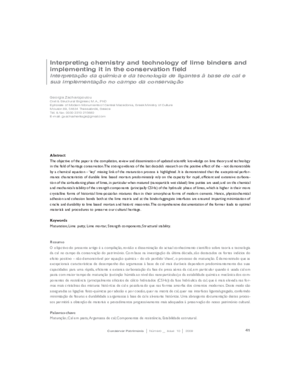 (PDF) Interpreting chemistry and technology of lime binders and