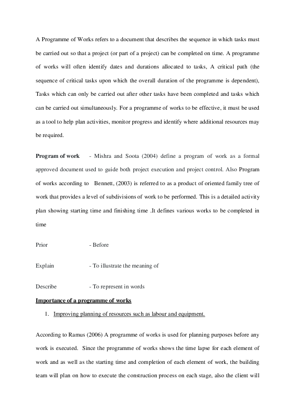 (DOC) A Programme of Works