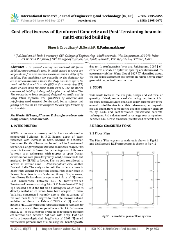 (PDF) Cost effectiveness of Reinforced Concrete and Post Tensioning ...