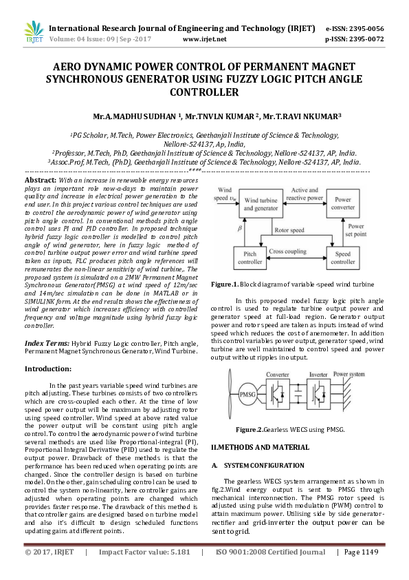 (PDF) AERO DYNAMIC POWER CONTROL OF PERMANENT MAGNET SYNCHRONOUS ...