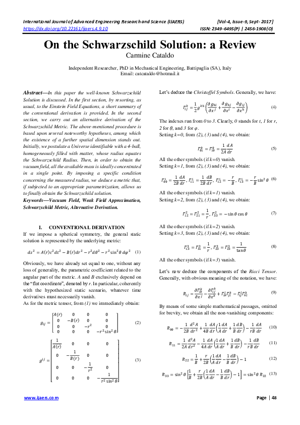 On the Schwarzschild Solution: a Review