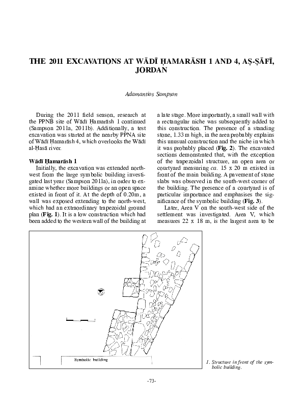 (PDF) The 2011 excavation at Wadi Hamarash 1 and 4 as-Safi, Jordan ...