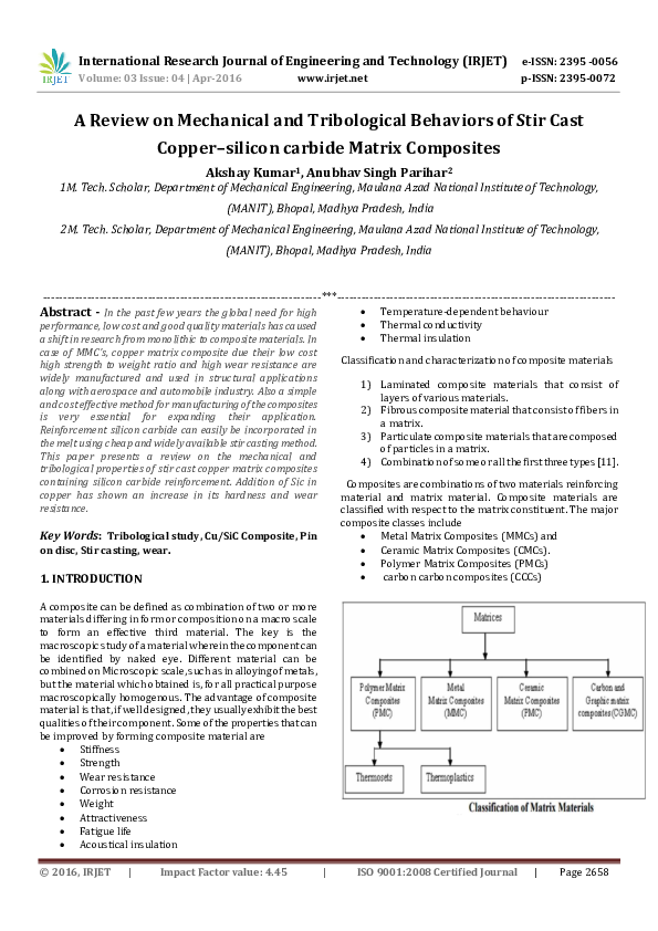 (PDF) A Review on Mechanical and Tribological Behaviors of Stir Cast ...