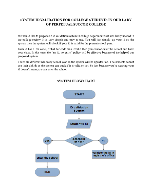 (DOC) SYSTEM ID VALIDATION FOR COLLEGE STUDENTS IN OUR LADY OF ...