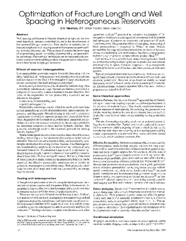 (PDF) Optimization of Fracture Length and Well Spacing in Heterogeneous ...