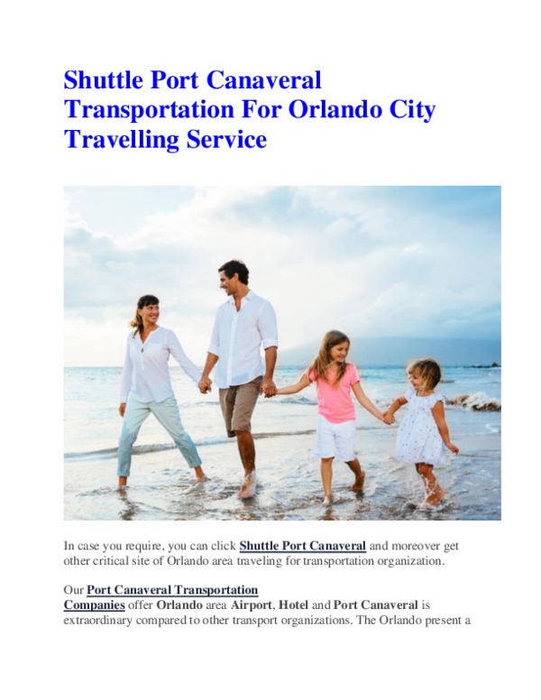 Pdf Shuttle Port Canaveral Transportation For Orlando City