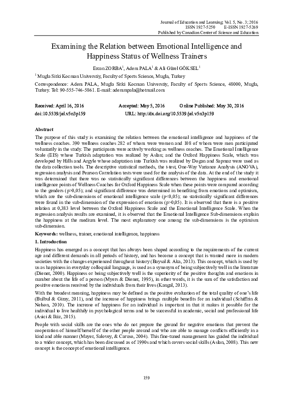 (PDF) Examining the Relation between Emotional Intelligence and ...
