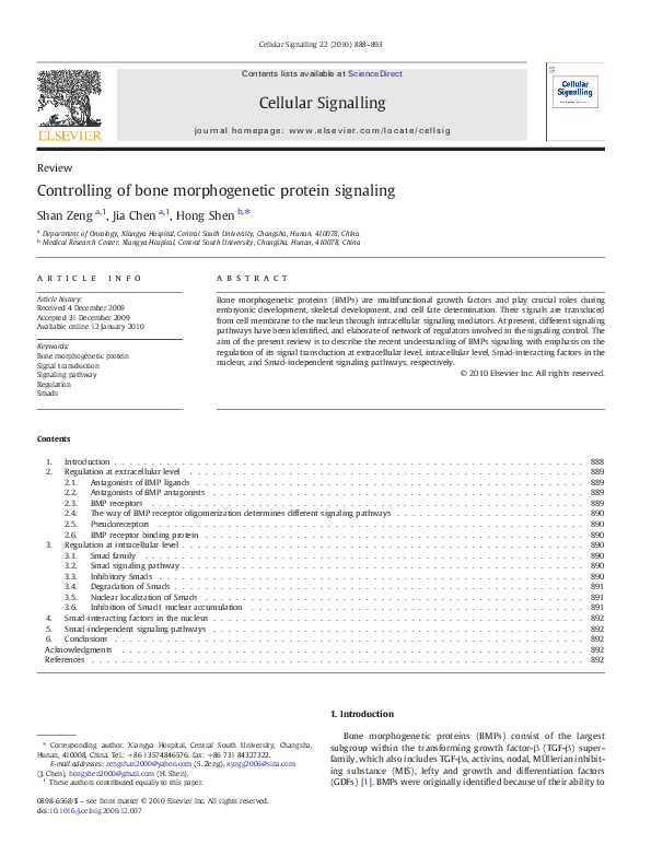 (PDF) Controlling of bone morphogenetic protein signaling