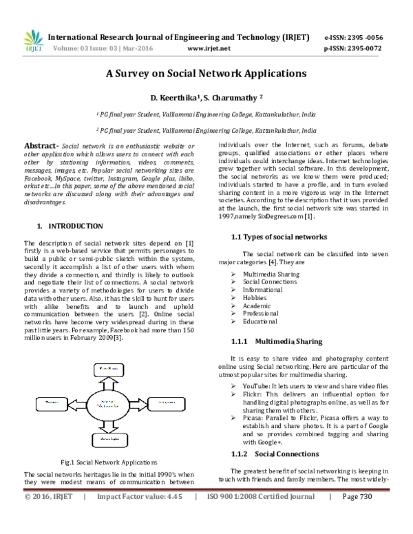 (PDF) A Survey on Social Network Applications