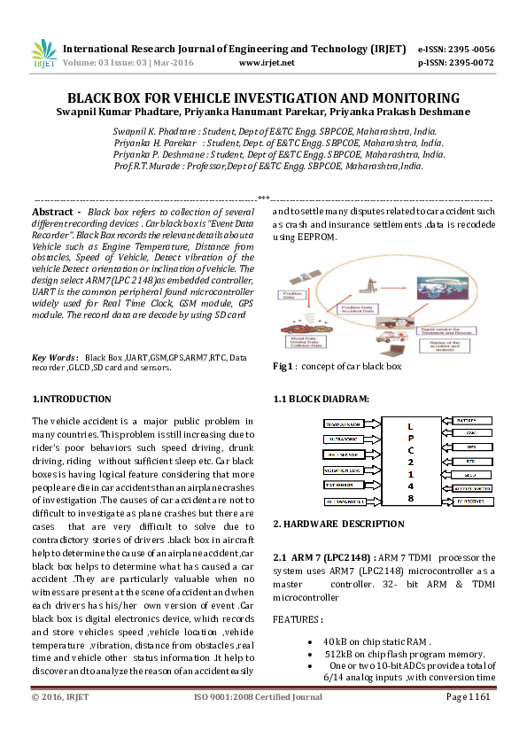(PDF) BLACK BOX FOR VEHICLE INVESTIGATION AND MONITORING