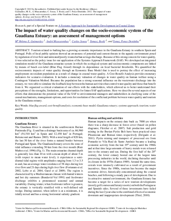 (PDF) The impact of water quality changes on the socio-economic system ...