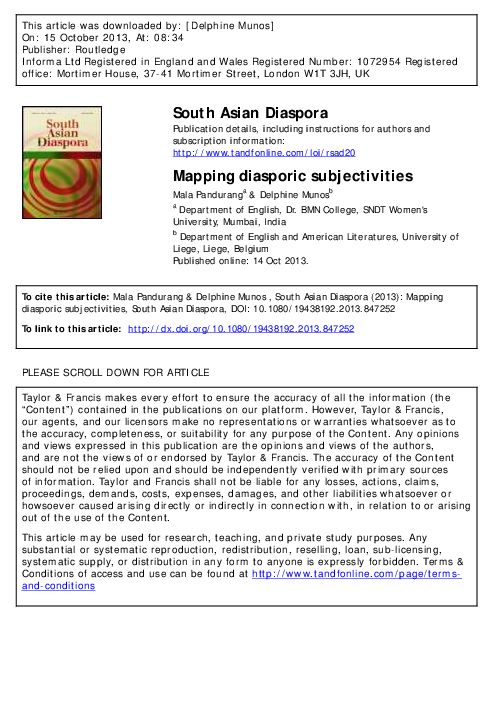 (PDF) 2014. South Asian Diaspora_Special Issue "Mapping Diasporic ...