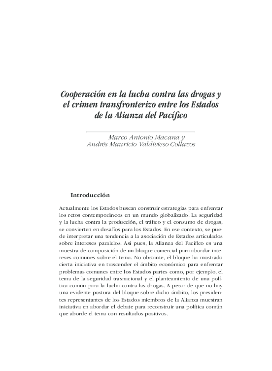 (PDF) Cooperación en la lucha contra las drogas y el crimen ...