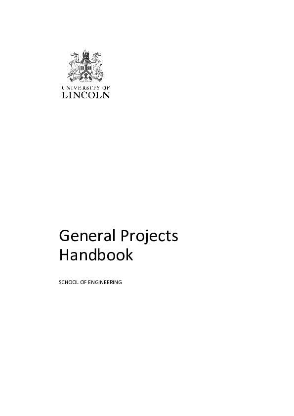 (PDF) General Projects Handbook SCHOOL OF ENGINEERING