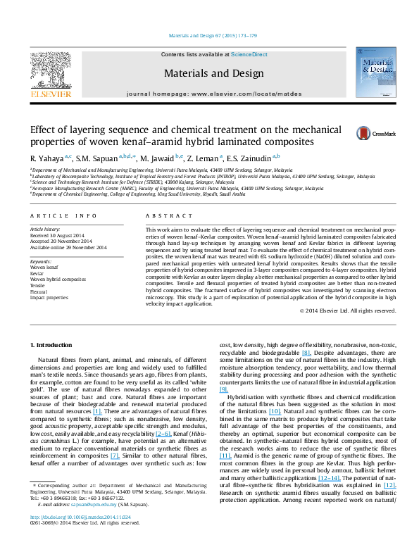 (PDF) Effect of layering sequence and chemical treatment on the ...