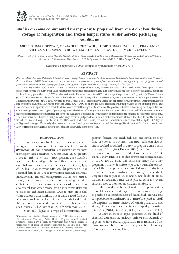 Comminuted Meat Products Pdf | Chapter 12 Emulsifier Applications in ...