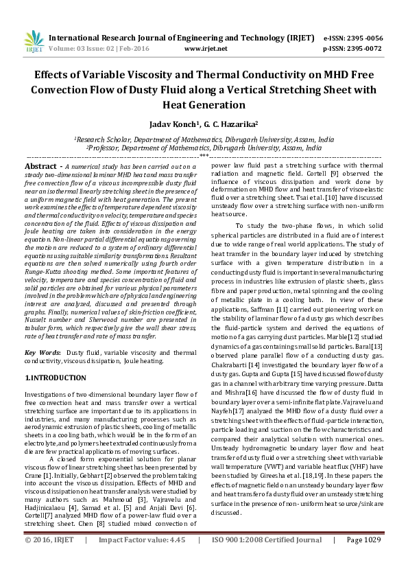 (PDF) Effects of Variable Viscosity and Thermal Conductivity on MHD ...
