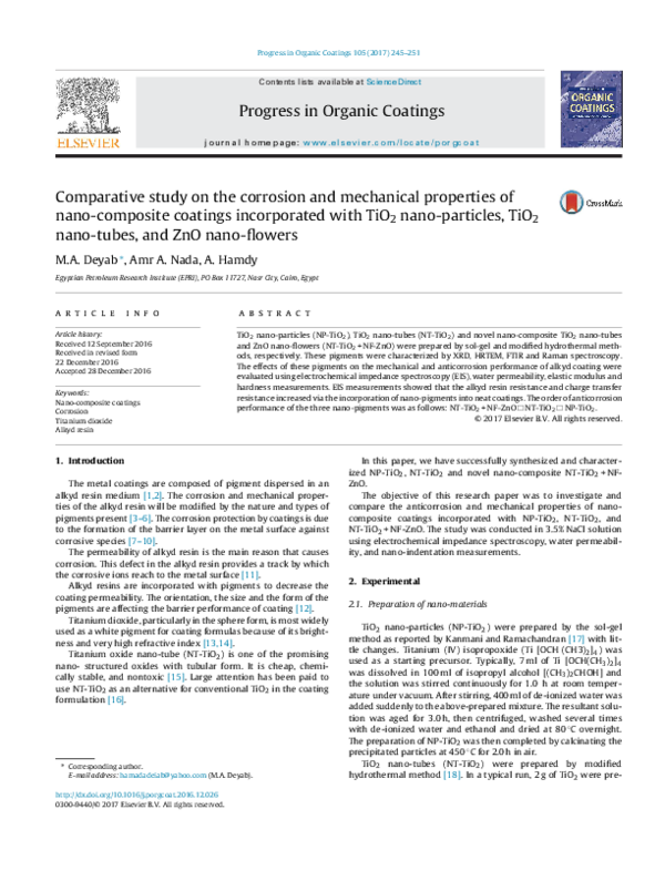 (PDF) Comparative study on the corrosion and mechanical properties of ...