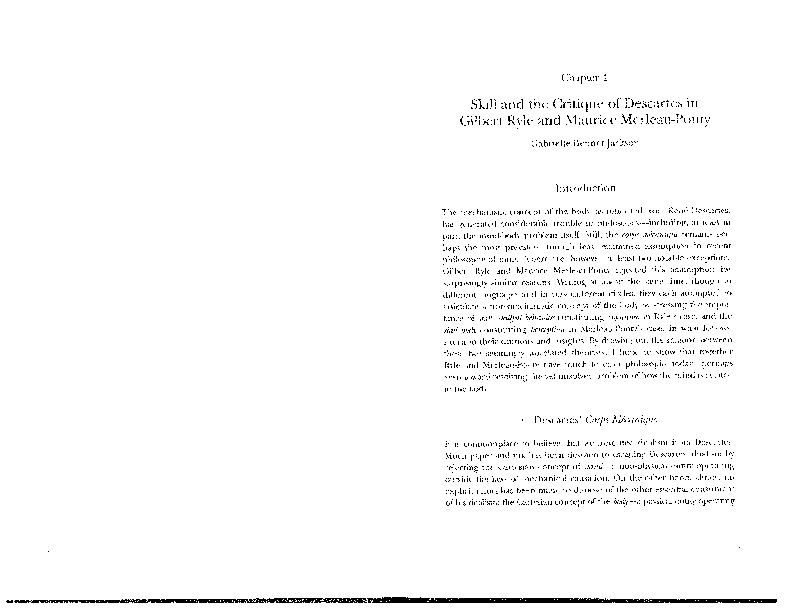 (PDF) Skill and the Critique of Descartes in Gilbert Ryle and Maurice ...