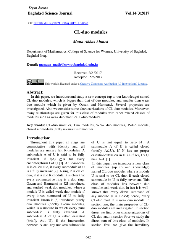Pdf Cl Duo Modules Muna Abbas Academia Edu