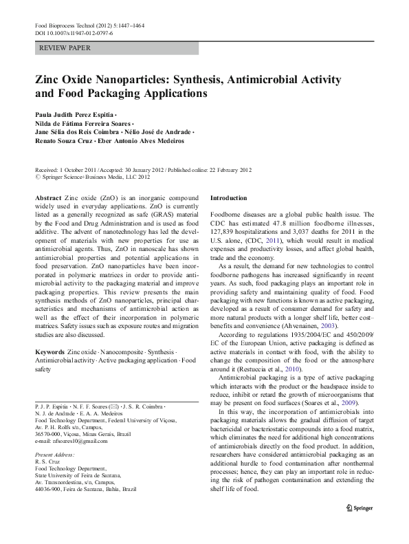 (PDF) Zinc Oxide Nanoparticles Synthesis, Antimicrobial Activity and