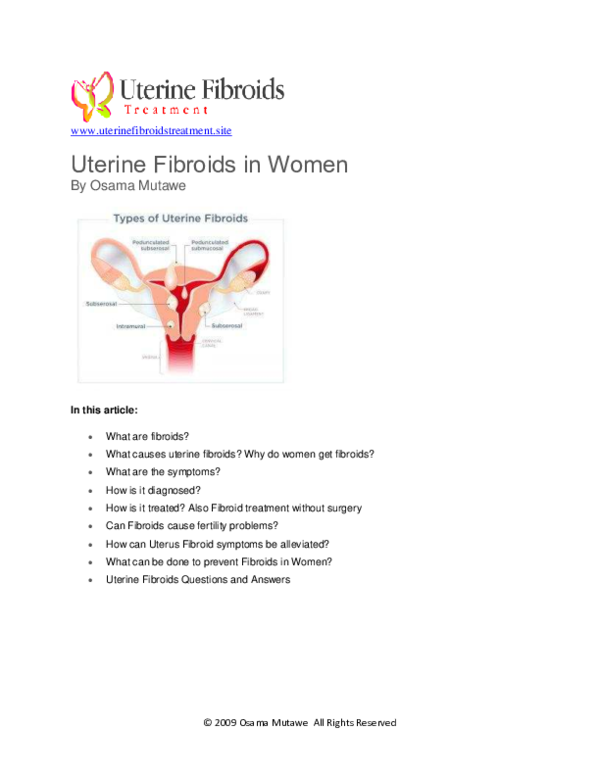 (PDF) Uterine Fibroids in Women