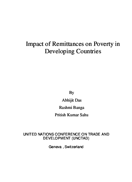 (PDF) Impact of Remittances on Poverty in Developing Countries