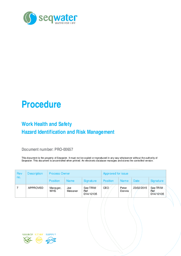 (PDF) Procedure Work Health and Safety Hazard Identification and Risk ...