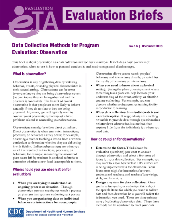 (PDF) Evaluation Briefs What is observation Besmellah Besmel