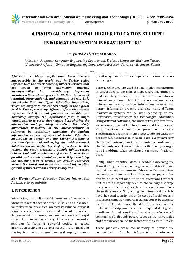 (PDF) A PROPOSAL OF NATIONAL HIGHER EDUCATION STUDENT INFORMATION