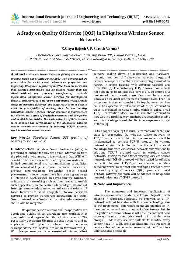 (PDF) A Study on Quality Of Service (QOS) in Ubiquitous Wireless Sensor ...