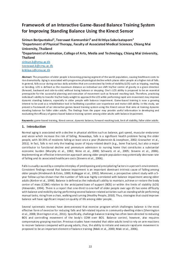 (PDF) Framework of an Interactive Game-Based Balance Training System ...