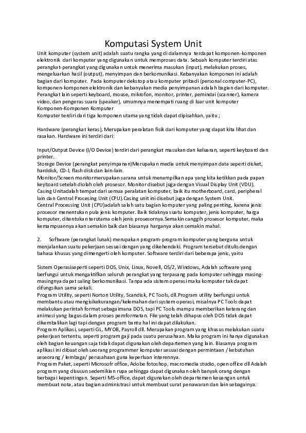 (DOC) Komputasi System Unit