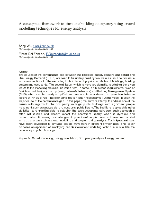 (PDF) A conceptual framework to simulate building occupancy using crowd ...