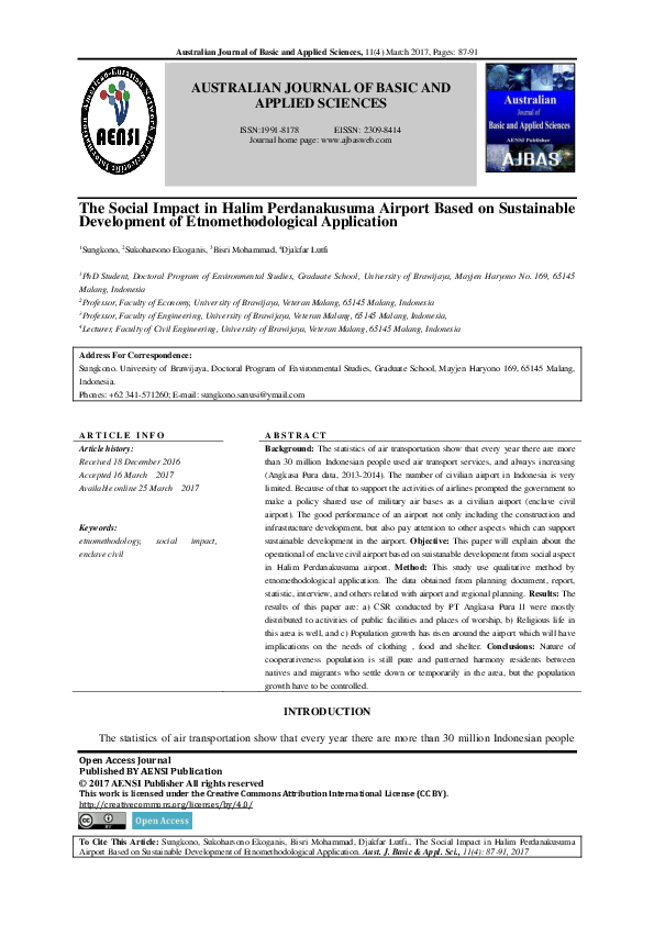 (PDF) AUSTRALIAN JOURNAL OF BASIC AND APPLIED SCIENCES The Social ...