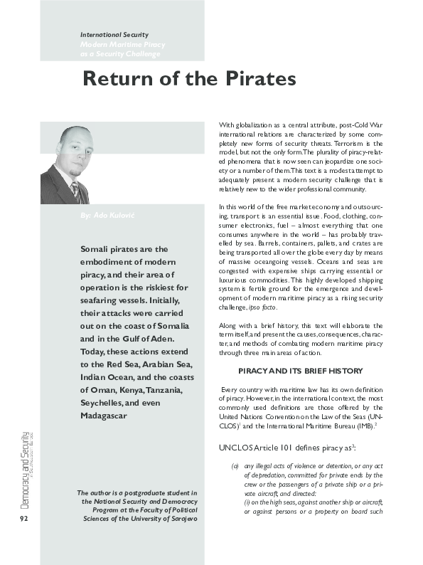 (PDF) Modern Maritime Piracy as a Security Challenge