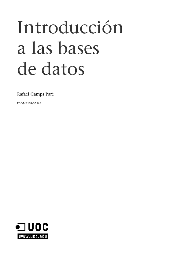 (PDF) Introducción a las bases de datos