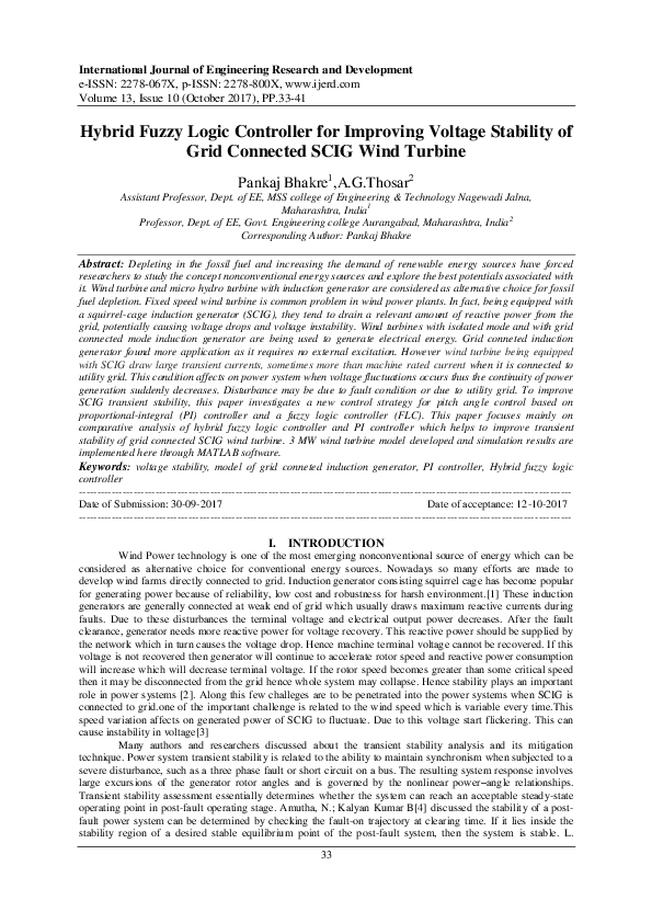 (PDF) Hybrid Fuzzy Logic Controller for Improving Voltage Stability of ...