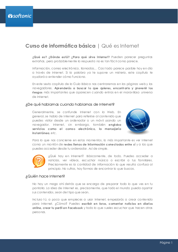 (PDF) Curso de Informatica Basica 6 Que es Internet