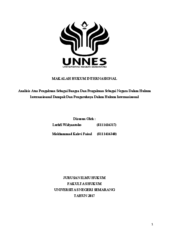 Doc Makalah Hukum Internasional Kahvi Faisal Academia Edu