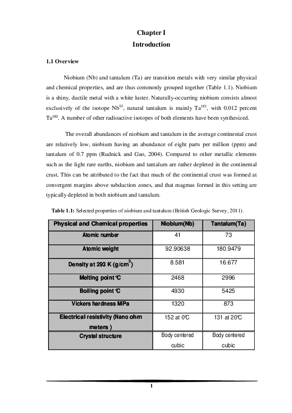 (PDF) Niobium and Tantalum deposits " CH 1" Saif M . Abo Khashaba