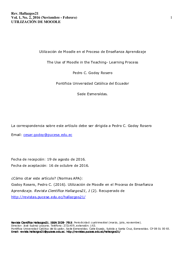 (PDF) The Use of Moodle in the Teaching-Learning Process