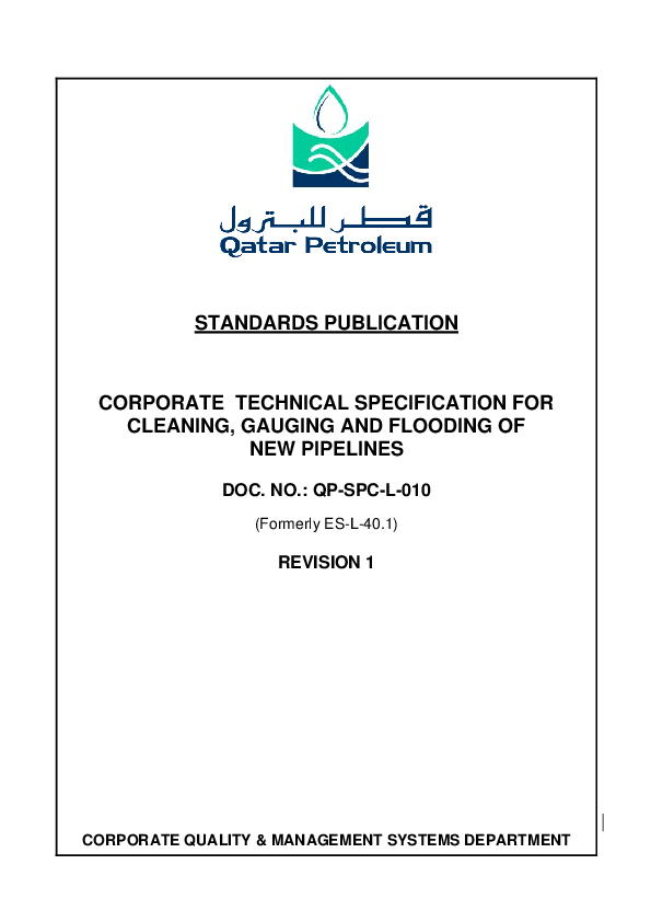 (PDF) STANDARDS PUBLICATION CORPORATE TECHNICAL SPECIFICATION FOR ...