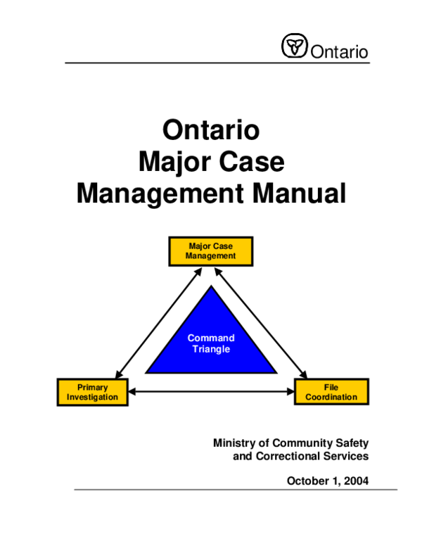 (PDF) Ontario Major Case Management Manual Primary Investigation File