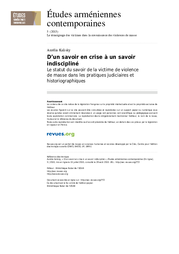 (PDF) Knowledge in Crisis to Undisciplined Knowledge the Status of